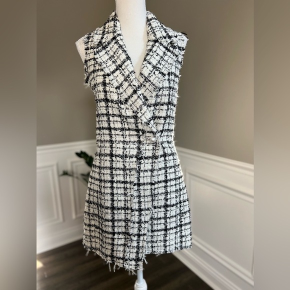 Alice + Olivia Meri Asymmetric Tweed Mini Dress sz 2 NWT 495 - Picture 5 of 16